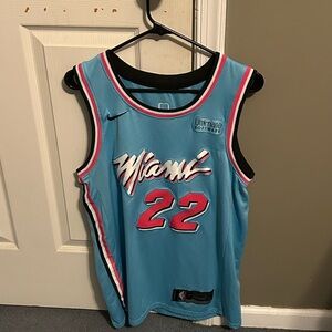 Jimmy Butler Miami Heat NBA Nike Jersey Men's 44 Medium Blue Vice City Edition